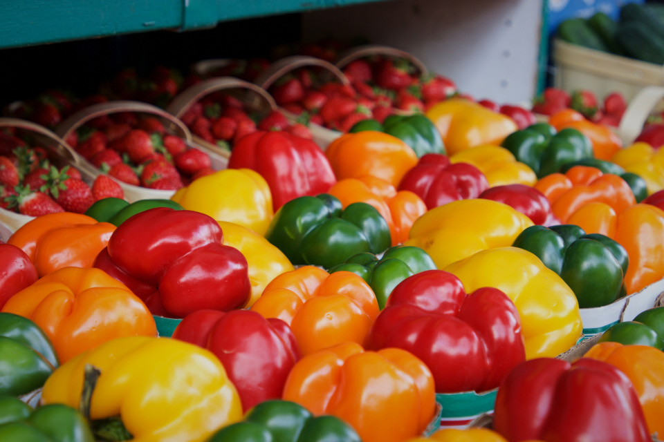 Des poivrons frais et colorés